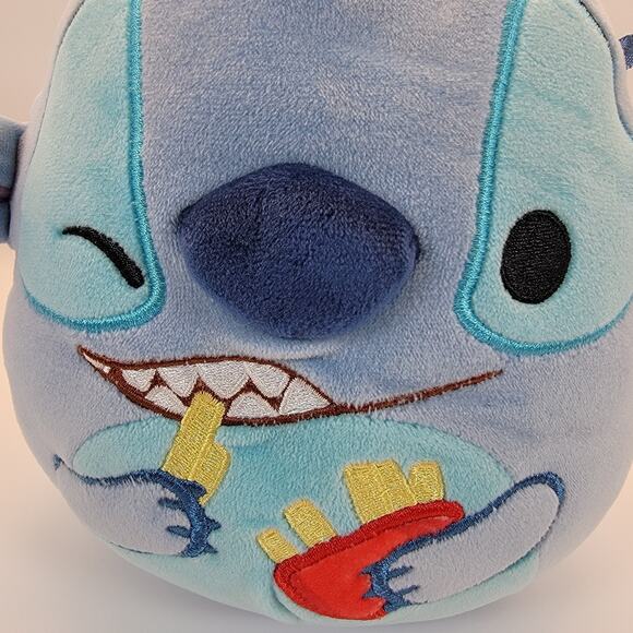 Disney Squishmallows Stitch Plush Eating Fries Blue Alien 2024 Jazwares 8" - Picture 1 of 10